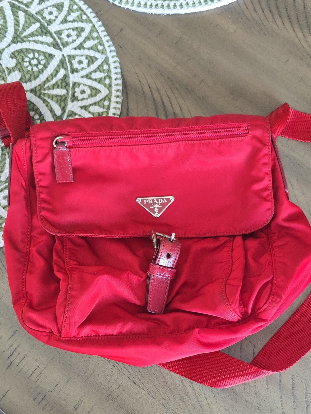 Prada Red Nylon Crossbody Bag